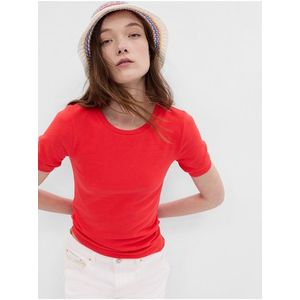 Červené dámské basic tričko GAP obraz