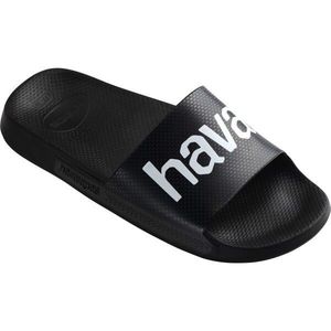 HAVAIANAS SLIDE CLASSIC LOGO MANIA Unisex pantofle, černá, velikost 39/40 obraz