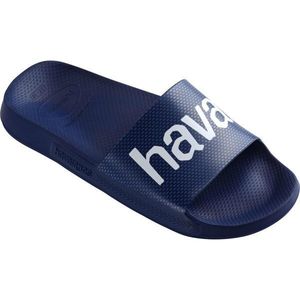 HAVAIANAS SLIDE CLASSIC LOGO MANIA Unisex pantofle, tmavě modrá, velikost 39/40 obraz