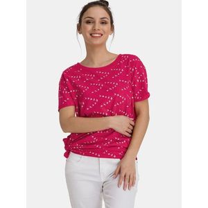 Růžové dámské vzorované volné tričko SAM 73 obraz