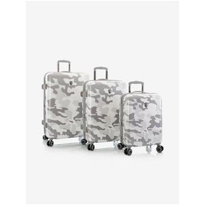 Sada tří bílých cestovních kufrů Heys White Camo S, M, L obraz