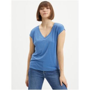 Modré dámské basic tričko VILA Modala obraz
