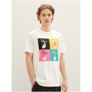 Krémové pánské tričko Tom Tailor Denim - Pánské obraz