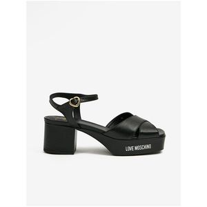 Černé dámské kožené sandály Love Moschino obraz