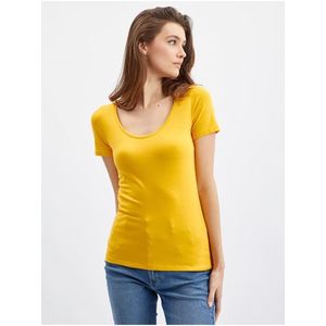 Žluté dámské basic tričko ORSAY obraz