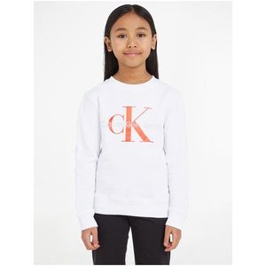 Bílá holčičí mikina Calvin Klein Jeans obraz