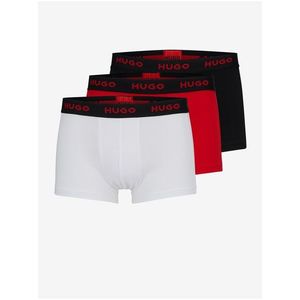 Sada tří pánských boxerek v červené, černé a bílé barvě HUGO obraz