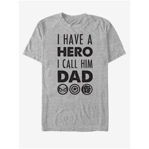 Šedé unisex tričko ZOOT.Fan Marvel Hero Dad obraz