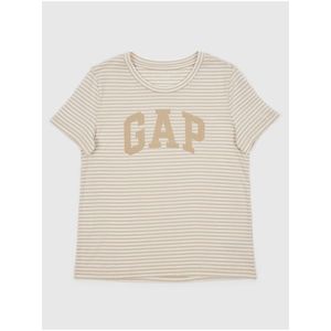 Béžové dámské pruhované tričko Gap obraz