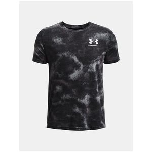 Šedo-černé klučičí vzorované sportovní tričko Under Armour UA SPORTSTYLE LC AOP SS obraz