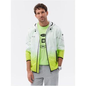 Zeleno-bílá pánská bunda Ombre Clothing obraz