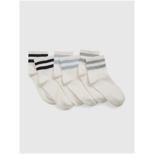 Sada tří párů dětských ponožek v bílé barvě GAP obraz