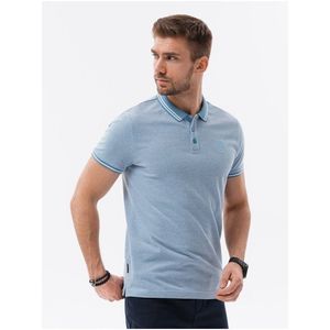 Světle modré pánské polo tričko Ombre Clothing obraz