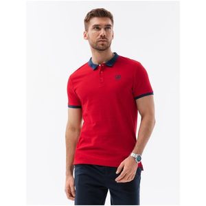 Červené pánské polo tričko Ombre Clothing obraz