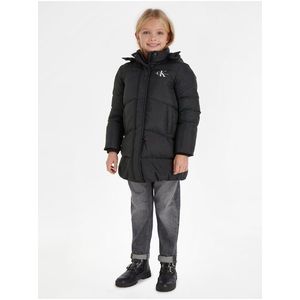 Černý holčičí prošívaný kabát Calvin Klein Jeans obraz