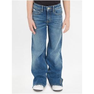 Modré holčičí široké džíny modrá Calvin Klein Jeans obraz