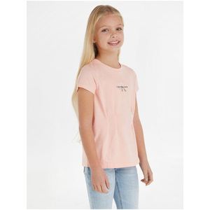 Světle růžové holčičí tričko Calvin Klein Jeans obraz