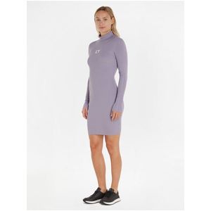 Světle fialové dámské svetrové šaty s rolákem Calvin Klein Jeans obraz