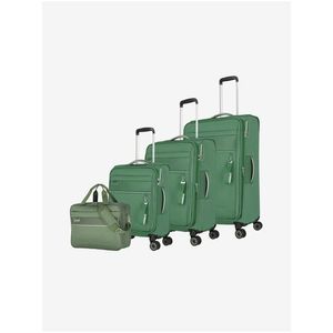 Sada tří cestovních kufrů a palubní tašky v zelené barvě Travelite Miigo 4w S, M, L obraz