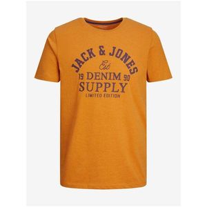 Oranžové pánské tričko Jack & Jones Logo obraz