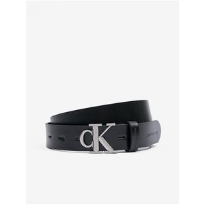Černý dámský kožený pásek Calvin Klein Jeans Round Mono obraz