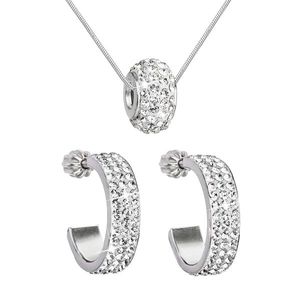 Evolution Group Sada stříbrných šperků náušnice a náhrdelník bílá kulatá AG SADA 3 obraz