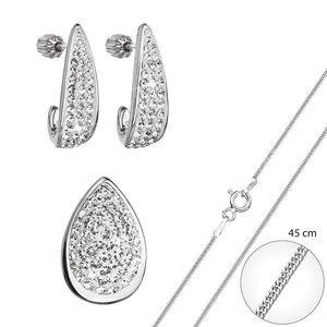 Evolution Group Sada stříbrných šperků náušnice a náhrdelník slza bílá AG SADA 9 obraz