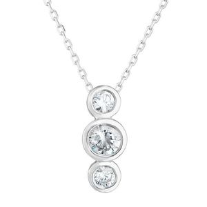 Evolution Group Stříbrný náhrdelník se třemi zirkony v bílé barvě 882009.1 obraz