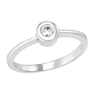 Evolution Group Stříbrný prsten s jedním zirkonem bílý 885011.1 obraz