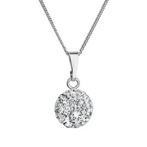 Evolution Group Stříbrný náhrdelník se Swarovski krystaly kulatý bílý 32086.1 crystal obraz