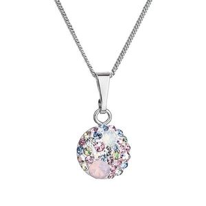 Evolution Group Stříbrný náhrdelník se Swarovski krystaly kulatý růžový 32086.3 magic rose obraz