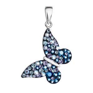 Evolution Group Stříbrný přívěsek s krystaly Swarovski modrý motýl 34192.3 blue style obraz