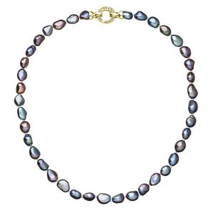 Evolution Group Perlový náhrdelník z pravých říčních perel modrý 22027.3 peacock obraz