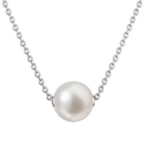Evolution Group Stříbrný náhrdelník s pevnou bílou říční perlou na řetízku 22047.1 obraz