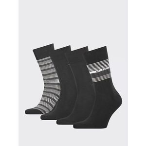 Tommy Hilfiger pánské černo šedé ponožky Box 4 pack obraz