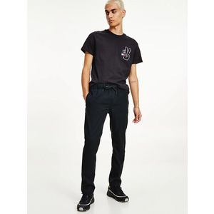 Tommy Jeans pánské černé triko PEACE BADGE obraz