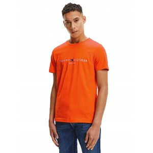 Tommy Hilfiger pánské oranžové triko Logo tee obraz