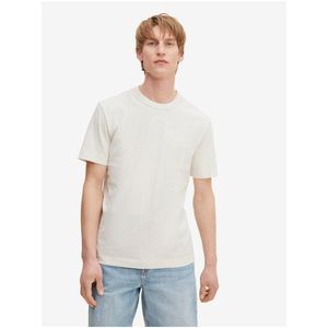 Krémové pánské basic tričko s kapsou Tom Tailor obraz