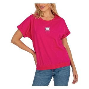 Tmavě růžové dámské tričko s malým potiskem obraz