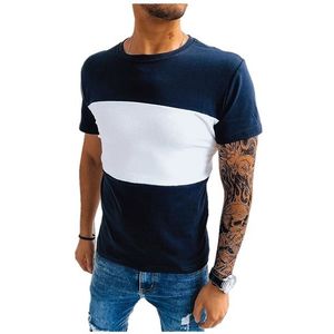 Tmavě modré triko s bílým pruhem obraz