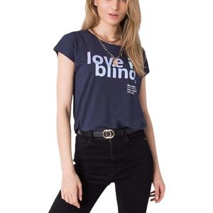 Tmavě modré dámské tričko s nápisem love is blind obraz