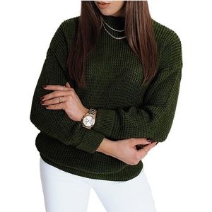 Tmavě zelený volný pletený svetr cameron obraz