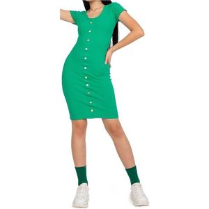 Zelené přiléhavé midi šaty s krátkými rukávy obraz