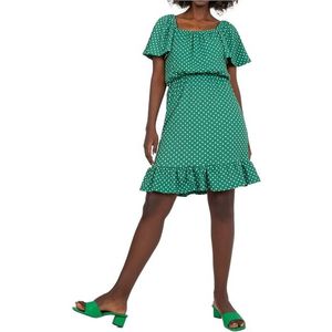 Zelené mini šaty s puntíky obraz