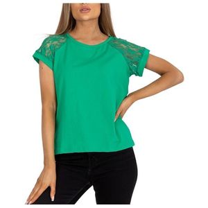 Zelené dámské tričko s krajkovými rukávy obraz