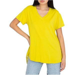 žluto-zelené tričko s krajkou na zádech obraz
