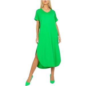 Zelené bavlněné oversize šaty s rozparky obraz