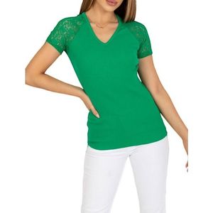Zelené tričko s krajkovými rukávy obraz