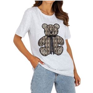 Světle šedé dámské tričko s medvídkem obraz