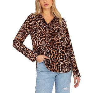 Dámská košile s dlouhým rukávem s leopardím vzorem obraz